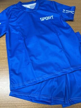 Boys Blue 'SPORT' Athletic Tee and Shorts Set
